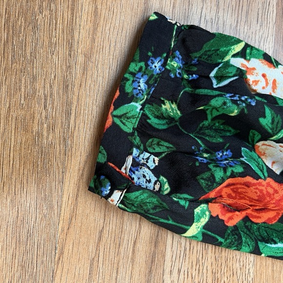 Anthropologie Lacy V-Neck Black Floral Mini Dress Long Sleeve Size 16 NEW - Picture 8 of 11